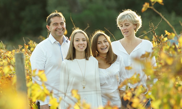 The Waris family in their vineyards